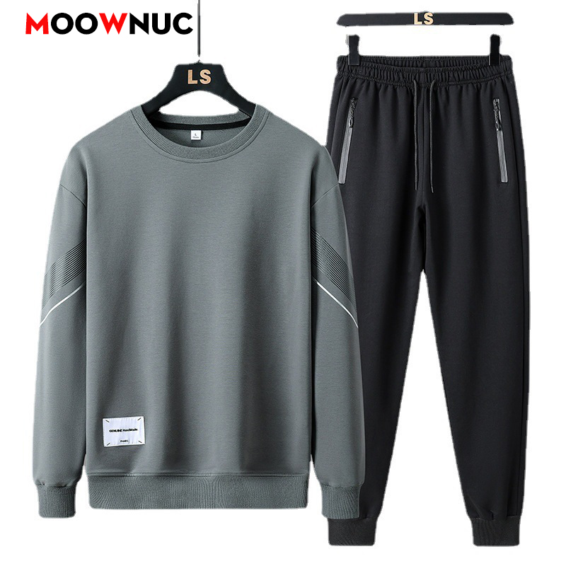 Fashion Streetwear - ชุดกีฬาลำลอง 2 ชิ้นสำหรับผู้ชาย ชุดแฟชั่นสตรีทแวร์ เสื้อฮู้ดและกางเกงขายาว ชุดสำหรับตั้งแคมป์และชายหาด