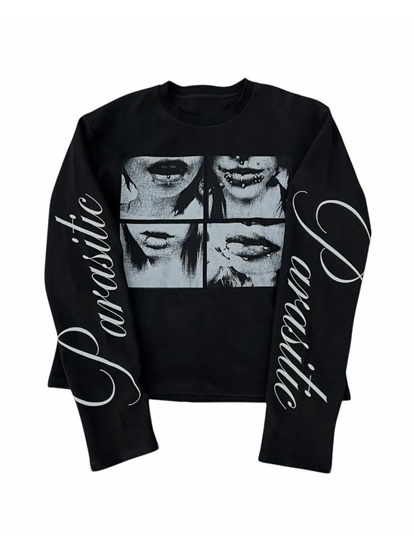 Fashion Streetwear - เสื้อเชิ้ตแขนยาวสไตล์ดาร์กสตรีทพังก์สำหรับทุกเพศพร้อมเสื้อยืดพิมพ์ลายมิลเลนเนียมย้อนยุค