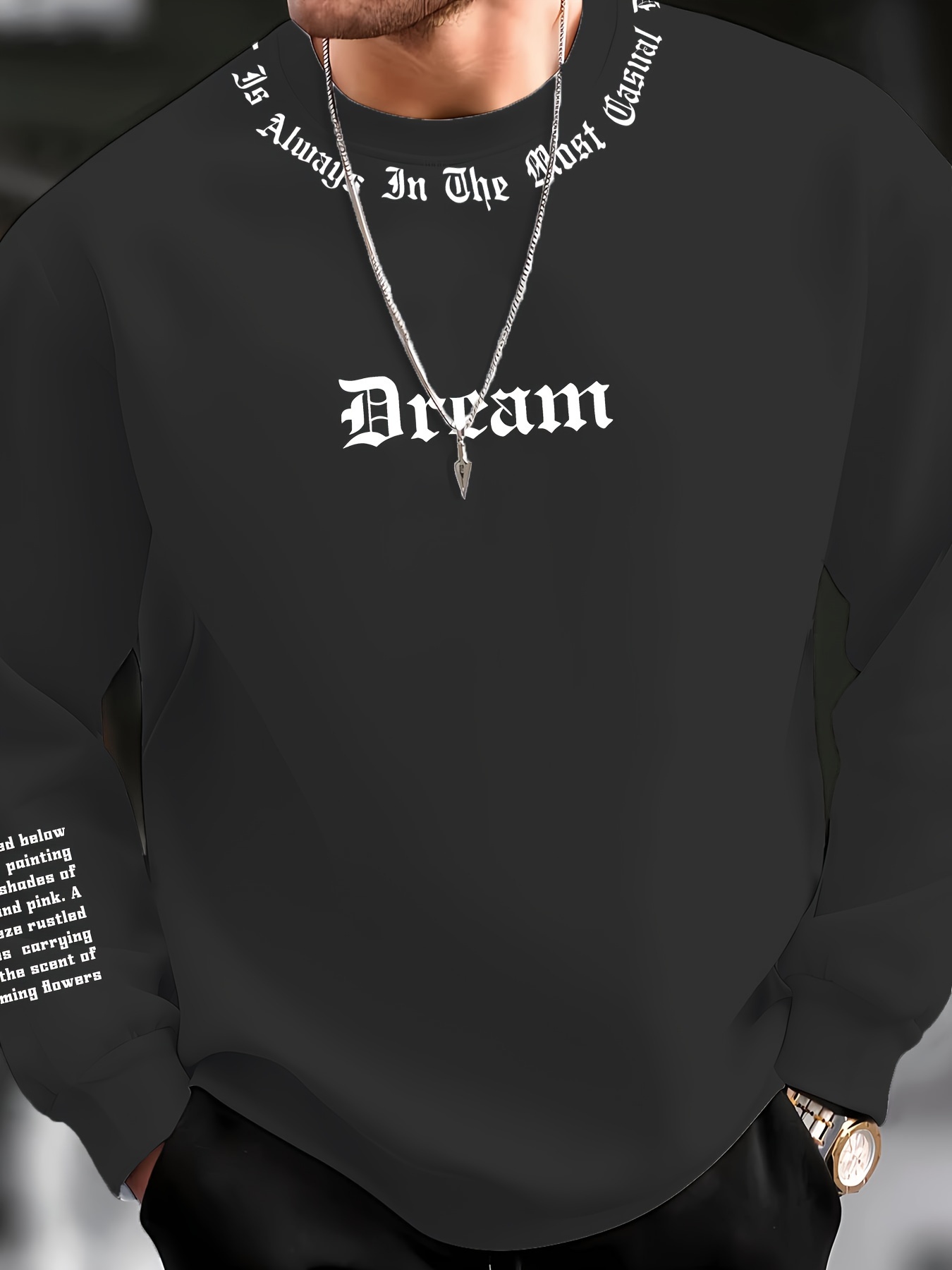 Fashion Streetwear - เสื้อสเวตเตอร์คอกลมพิมพ์ลายตัวอักษรสำหรับผู้ชาย ฤดูใบไม้ร่วง/ฤดูหนาว 2026 - สวมใส่สบาย นุ่มสบาย