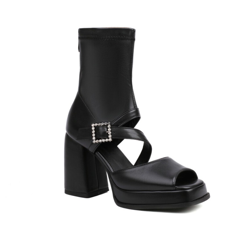 รองเท้าส้นสูงแบบเปิดนิ้วเท้า ส - Street Fashion Female บทวิจารณ์และราคา