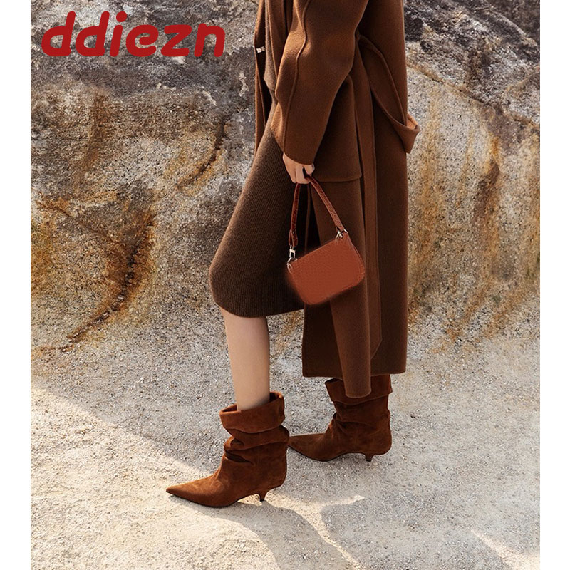 รองเท้าบูทสั้นส้นเตี้ยแฟชั่นสำ - Street Fashion Female บทวิจารณ์และราคา