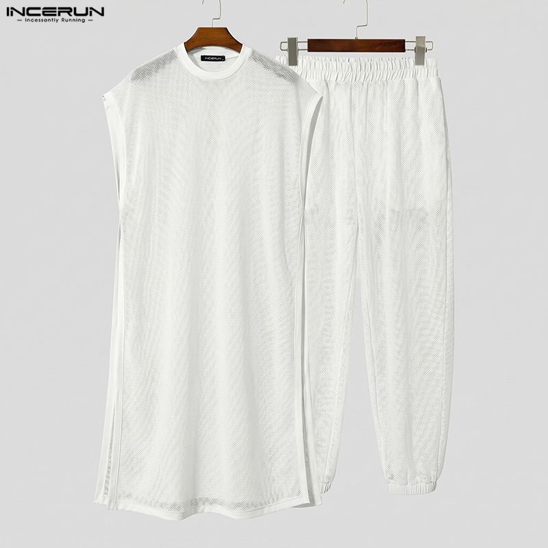 ชุดเซ็ตผู้ชาย INCERUN เสื้อกั๊ - Fashion Streetwear บทวิจารณ์และราคา