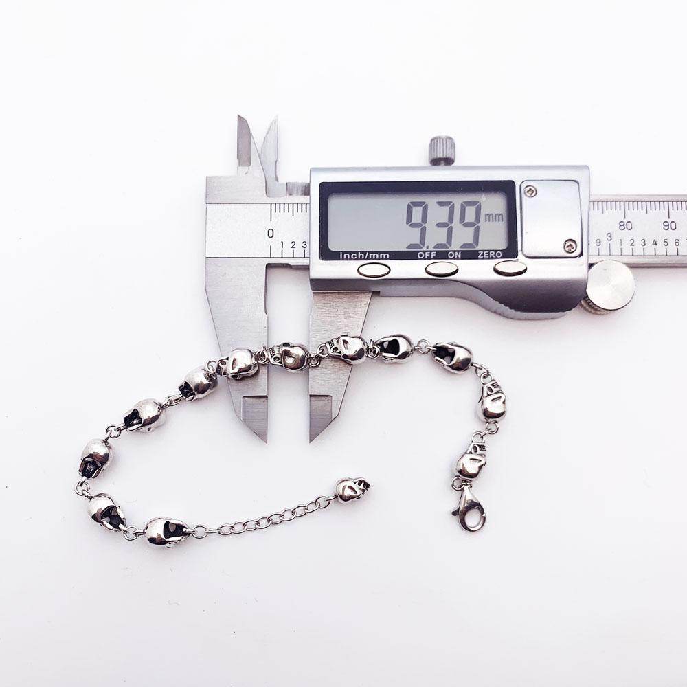 Skulls สร้อยข้อมือ Punk 925เงิ - Street Fashion Europe บทวิจารณ์และราคา