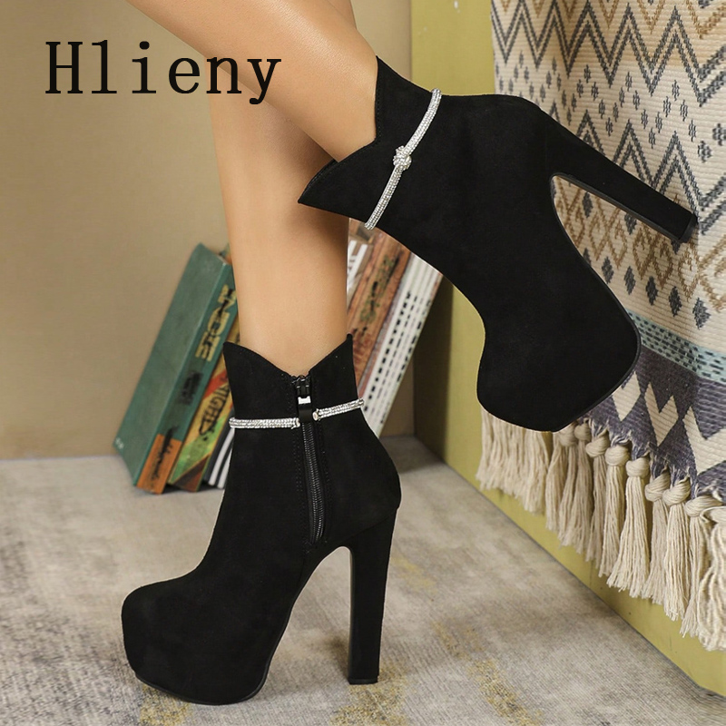 รองเท้าบูทข้อสั้นแฟชั่น Hlieny - Street Fashion Female บทวิจารณ์และราคา