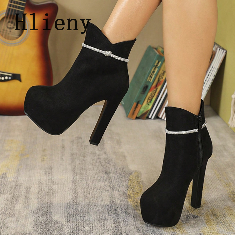 รองเท้าบูทข้อสั้นแฟชั่น Hlieny - Street Fashion Female บทวิจารณ์และราคา