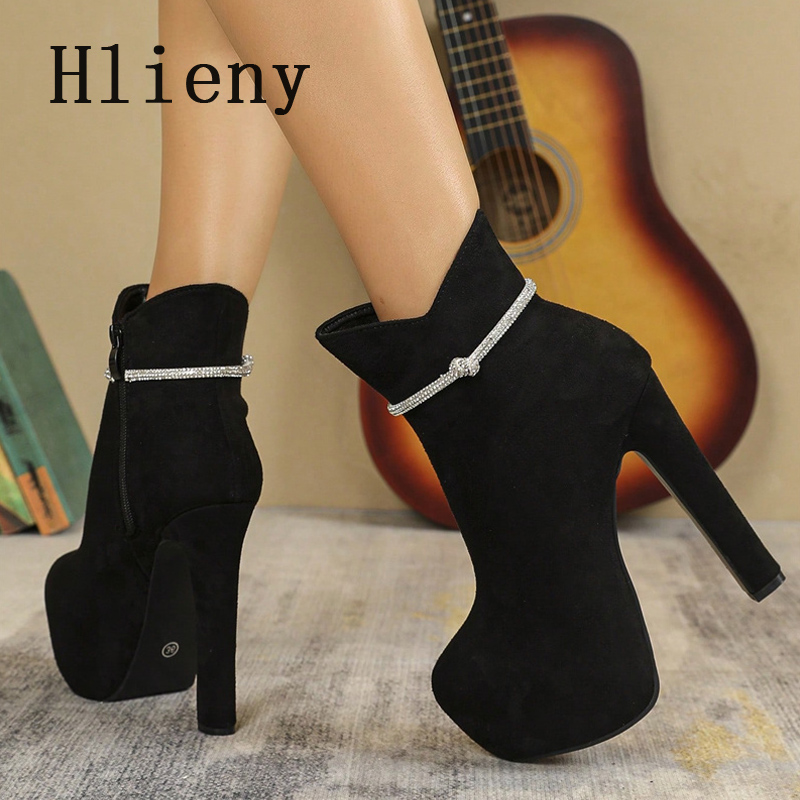 รองเท้าบูทข้อสั้นแฟชั่น Hlieny - Street Fashion Female บทวิจารณ์และราคา