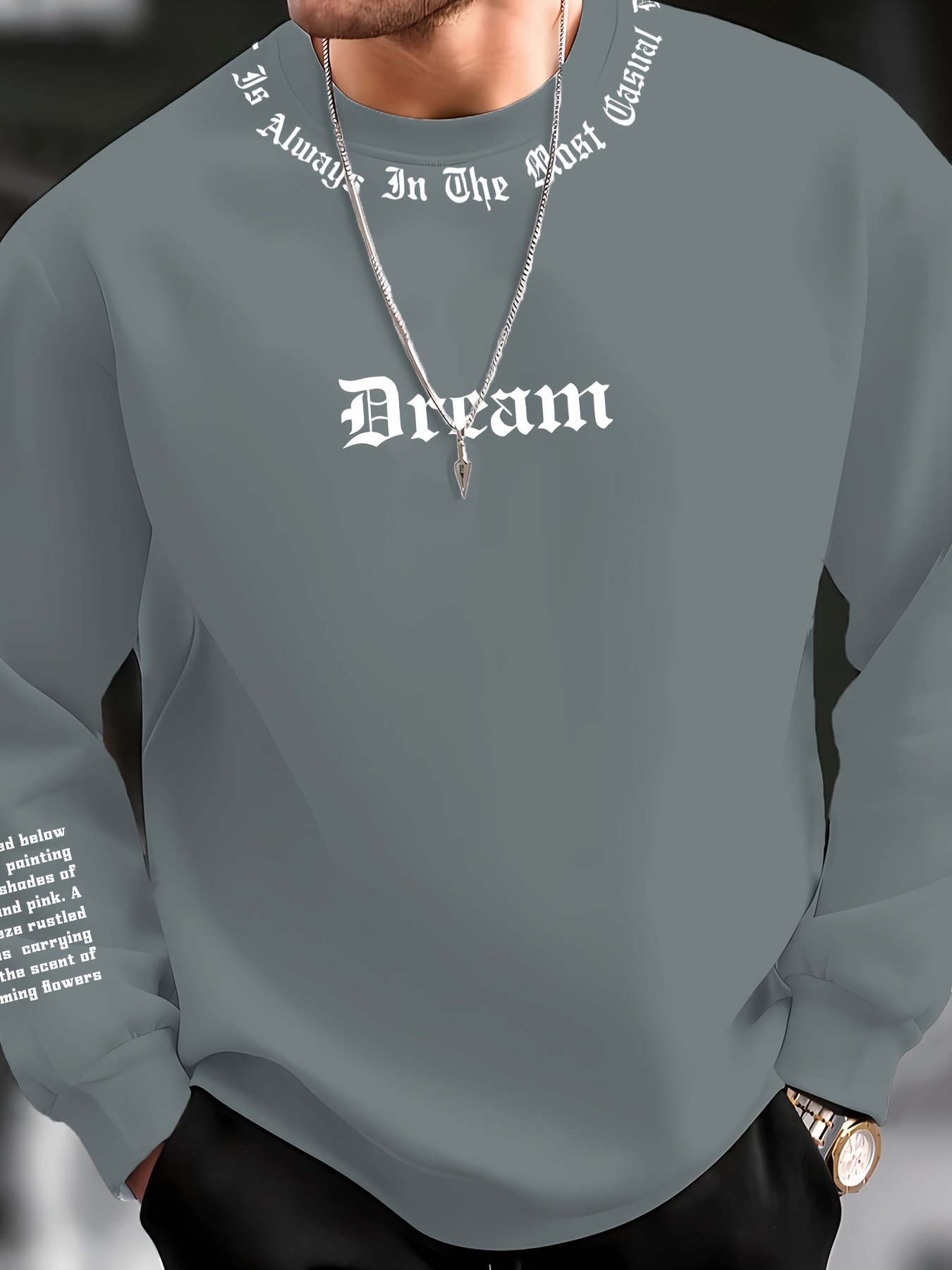 เสื้อสเวตเตอร์คอกลมพิมพ์ลายตัว - Fashion Streetwear บทวิจารณ์และราคา