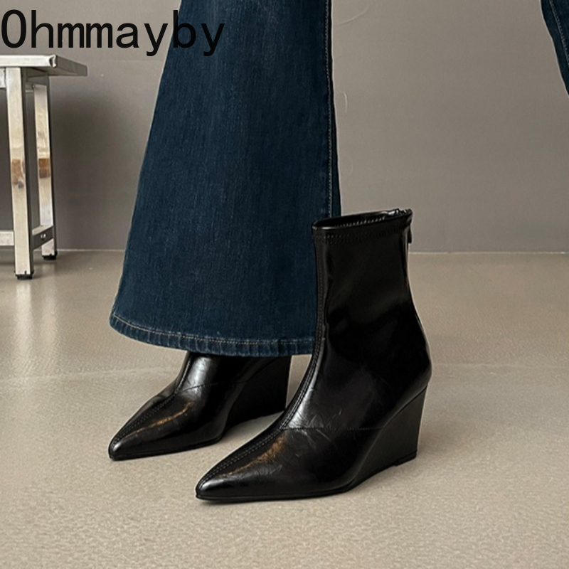 รองเท้าบูทส้นเตี้ยสไตล์วินเทจส - Street Fashion Female บทวิจารณ์และราคา