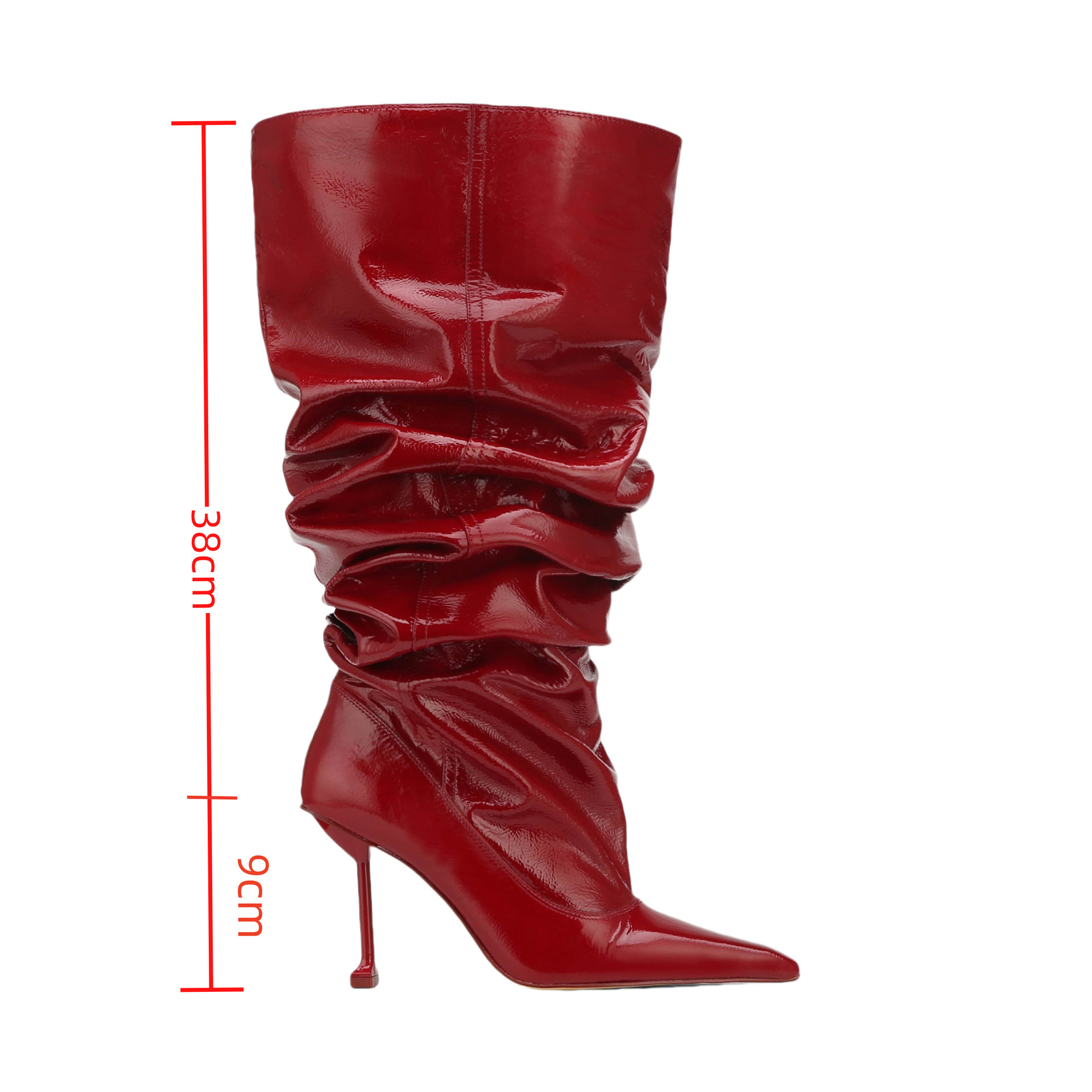 รองเท้าบูทส้นเข็มปลายแหลมหนังแ - Street Fashion Europe บทวิจารณ์และราคา