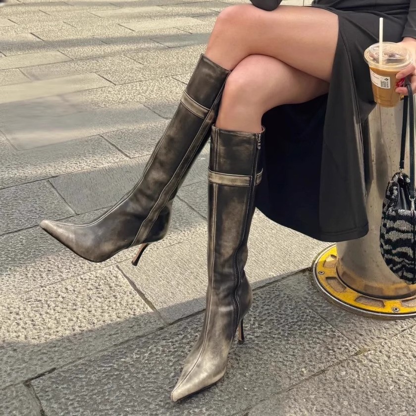 รองเท้าบูทผู้หญิงดีไซน์เซ็กซี่ - Street Fashion Female บทวิจารณ์และราคา