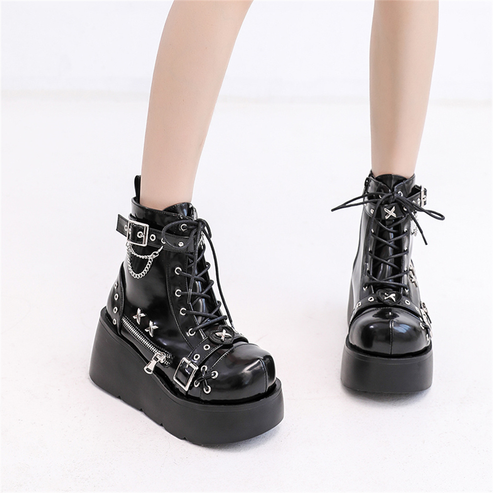 ใหม่เอี่ยมสุภาพสตรี Goth ข้อเท - Street Fashion Female บทวิจารณ์และราคา