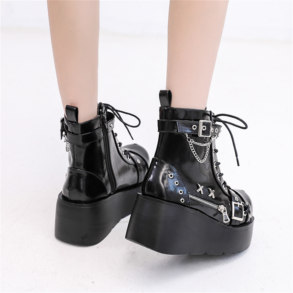 ใหม่เอี่ยมสุภาพสตรี Goth ข้อเท - Street Fashion Female บทวิจารณ์และราคา